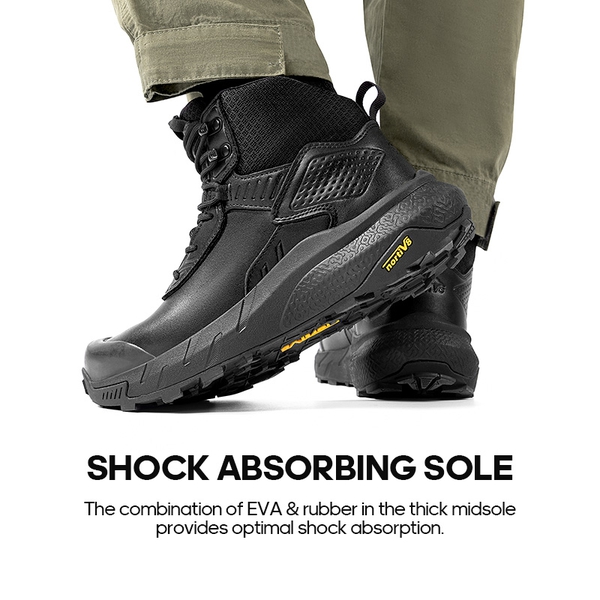 [VaporGuard] Men's Waterproof Military Tactical Work Boots - BLACK - 2